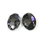 Cut Crystal Point Back Fancy Stone Foiled - Oval 18x13MM BLACK DIAMOND