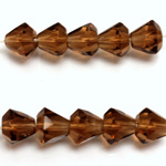 Czech Glass Fire Polish Japanese Cut Bead 9x8MM SMOKE TOPAZ