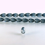 Czech Glass Fire Polish Bead - Pear 07x5MM Coated GREY-CRYSTAL 69011