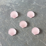 Glass Cabochon - Shell 08x7MM MATTE ROSALINE Foiled