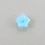 German Glass Flower with Center Hole - Round 10MM AQUA