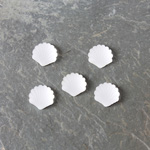 Glass Cabochon - Shell 08x7MM MATTE CRYSTAL Foiled