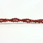 Gemstone Bead - Faceted Round 03MM RED JASPER