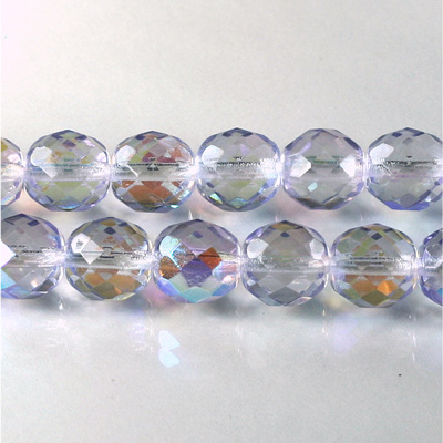 Czech Glass Fire Polish Bead - Round 10MM LILAC AB 45117