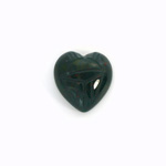 Gemstone Flat Back Carved Scarab - Heart 15x14MM BLOODSTONE