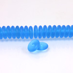 Czech Pressed Glass Bead - Smooth Rondelle 8MM MATTE AQUA