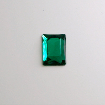 Glass Flat Back Foiled Rauten Rose - Cushion 14x10MM EMERALD