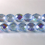 Czech Glass Fire Polish Bead - Round 10MM LT SAPPHIRE AB