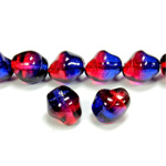 Czech Pressed Glass Bead - Baroque Oval 11x10MM GARNET-PURPLE 69018