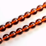 Czech Pressed Glass Bead - Smooth Round 08MM MADEIRA TOPAZ
