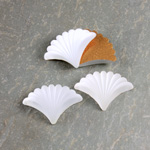 Glass Cabochon - Fan/Shell Shape 19x14MM MATTE Crystal Foiled