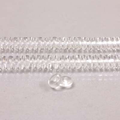 Czech Pressed Glass Bead - Smooth Rondelle 6MM CRYSTAL