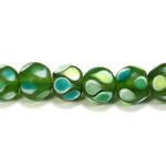 Glass Lampwork Bead - Smooth Round 12MM MATTE PEACOCK OLIVE