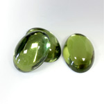 Plastic Flat Back Foiled Cabochon - Oval 18x13MM OLIVINE