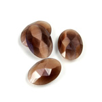 Fiber-Optic Flat Back Cabochon - Rauten Rose Oval 14x10MM CAT'S EYE BROWN