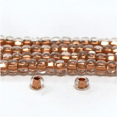 Preciosa Czech Glass Seed Bead - Round 10/0 CRYSTAL COPPER 68105