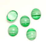 Glass Medium Dome Cabochon - Oval 12x10MM PORPHYR GREEN