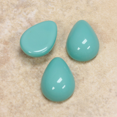 Glass Medium Dome Cabochon - Pear 18x13MM TURQUOISE