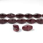 Czech Pressed Glass Bead - Lantern 11x7MM GARNET