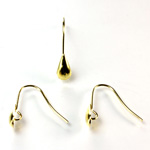 Brass Earwire - Fish Hook with Teardrop