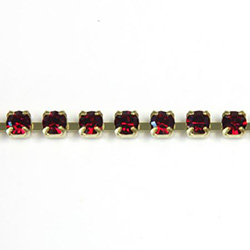 Preciosa Crystal Rhinestone Cup Chain - PP14 (SS6.5) SIAM RUBY-RAW