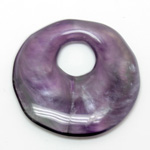 Plastic Pendant - Mixed Color Smooth Round Creole Fancy 50MM LIGHT AMETHYST SILK