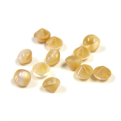 Glass Point Back Buff Top Stone Opaque Doublet - Round 24SS BEIGE MOONSTONE