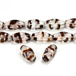 Czech Pressed Glass Bead - Baroque Oblong 12x7MM LAVENDER TORTOISE