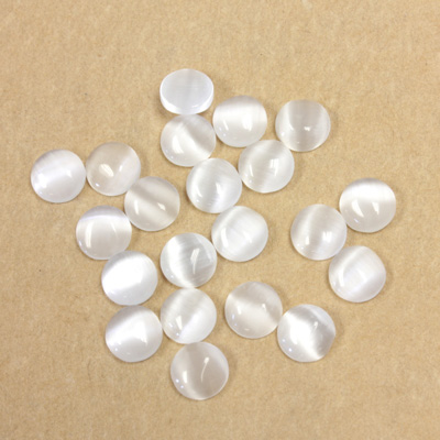 Fiber-Optic Cabochon - Round 05MM CAT'S EYE WHITE