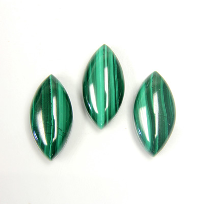 Gemstone Cabochon - Navette 20x10MM MALACHITE