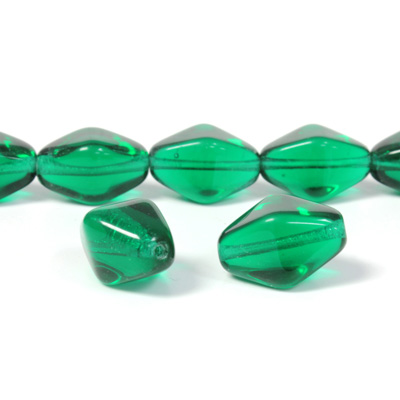 Czech Pressed Glass Bead - Lantern 16x13MM EMERALD