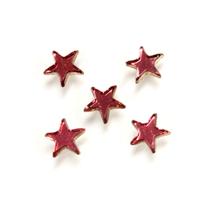 German Glass Flat Back Foiled Mirror - Star 6MM ROSE