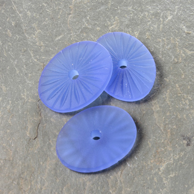 Glass Flat Back Sunray Engraved Cabochon - Oval 20x15MM MATTE SAPPHIRE