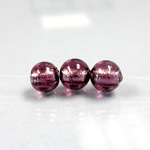 Czech Glass Lampwork Bead - Smooth Round 10MM AMETHYST SILVER LINED