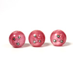 Czech Glass Lampwork Bead - Smooth Round 10MM Flower PINK ON ROSE (70016)