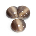 Fiber-Optic Cabochon - Round 18MM CAT'S EYE BROWN