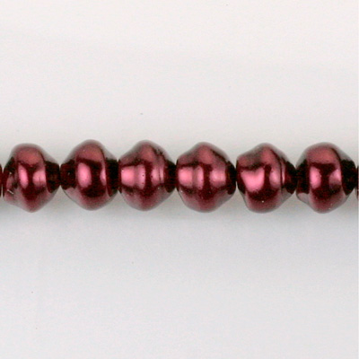 Czech Glass Pearl Bead - Snail Shell 08MM GARNET 70499