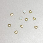 Glass Medium Dome Cabochon Pearl Spray Finish - Heart 04x4MM LT OLIVE