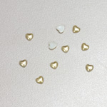 Glass Medium Dome Cabochon Pearl Spray Finish - Heart 04x4MM LT OLIVE