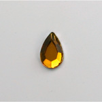 Glass Flat Back Rose Cut Fancy Foiled Stone  - Pear 13x8MM TOPAZ