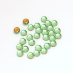 Glass Medium Dome Foiled Cabochon - Round 04MM PERIDOT