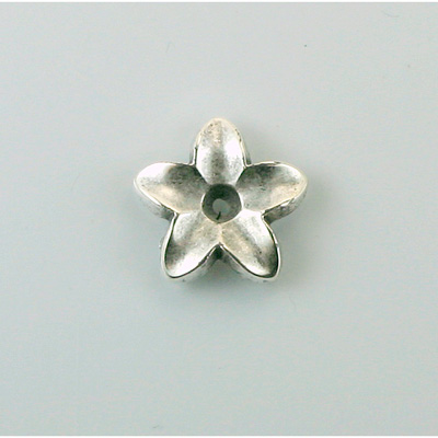 Plastic Flower with Center Hole Metalized - 16MM ANTIQUE SILVER