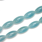 Gemstone Bead - Smooth Oval Rice 16x8MM Dyed QUARTZ Col. 136 AMAZONITE