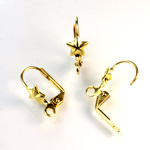Brass Earwire 16MM Leverback with 07MM star Pad and Open Loop