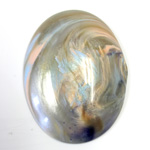 Italian Plastic Flat Back Cabochon - Oval 40x30MM MULTI MOP MATRIX (3230)