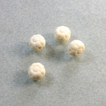 Plastic Engraved Bead - Opaque Round 08MM MATTE IVORY