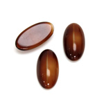 Glass Medium Dome Cabochon - Oval 18x9MM CAT'S EYE BROWNHORN