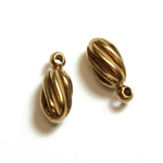 Machine Made Brass Pendant with 1-Loop Oval Fancy 13x6MM RAW Unplated
