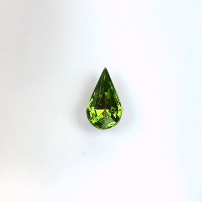 Glass Point Back Foiled Tin Table Cut (TTC) Stone - Pear 06x3.6MM OLIVINE