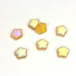 Czech Pressed Glass Bead - Star 08MM MATTE TOPAZ AB